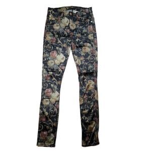 Seven For All Mankind Floral Tapestry Skinny Pants 27 USA Stretch Legging Like